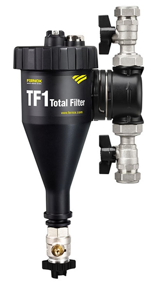 Filtry Fernox TF1 Total działają na zasadzie hydrocyklonu i wykorzystujące silne magnesy neodymowe